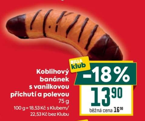 Koblihový banánek s vanilkovou příchutí a polevou