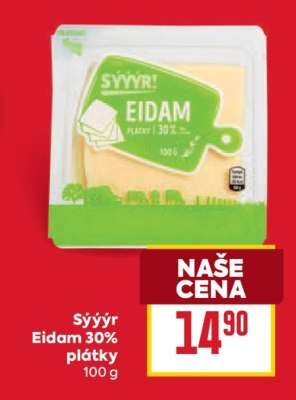 Sýýýr Eidam 30% Plátky