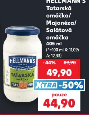 HELLMANN'S Tatarská omáčka/Majonéza/Salátová omáčka 405 ml