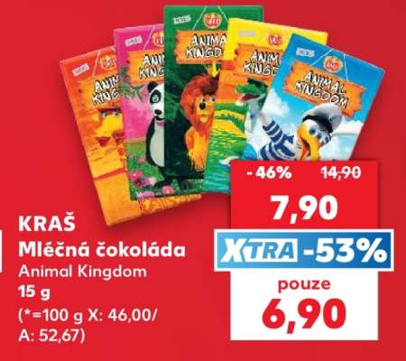 KRAŠ Mléčná čokoláda Animal Kingdom 15 g