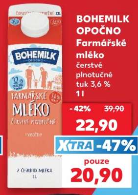BOHEMILK OPOČNO Farmářské mléko