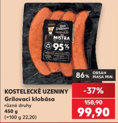 KOSTELECKÉ UZENINY Grilovací klobása