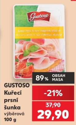 GUSTOSO Kuřecí prsní šunka výběrová 100 g