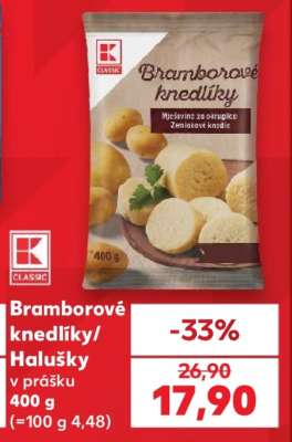 Bramborové knedlíky/Halušky