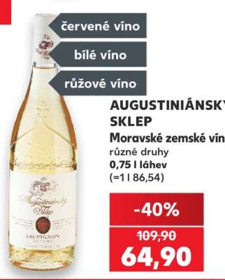AUGUSTINIÁNSKÝ SKLEP Moravské zemské víno