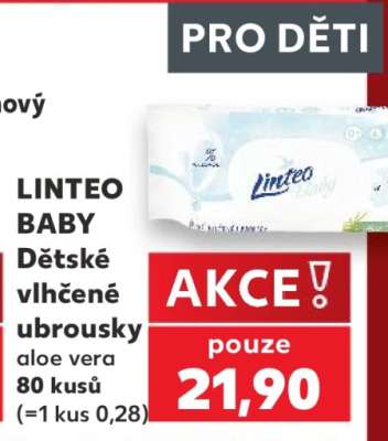 LINTEO BABY Dětské vlhčené ubrousky aloe vera