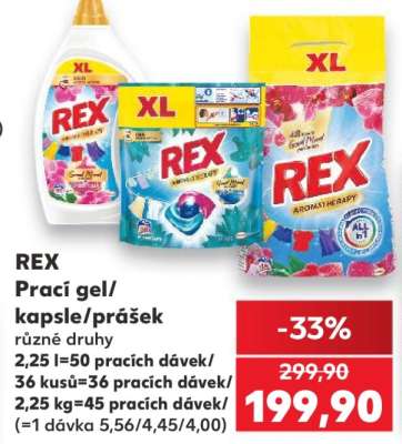 REX Prací gel/kapsle/ prášek