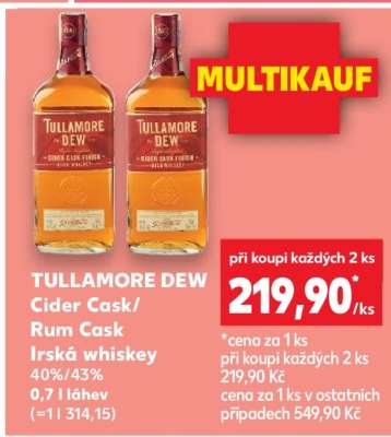 TULLAMORE DEW CIDER CASK/RUM CASK Irská whiskey