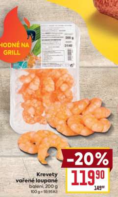 Krevety vařené loupané