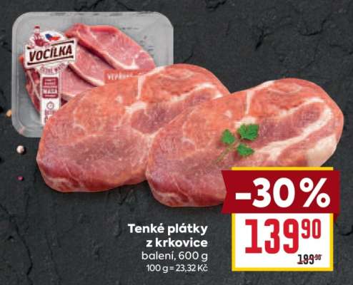Tenké plátky z krkovice