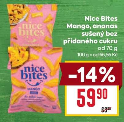 Nice Bites Mango, ananas sušený bez přidaného cukru
