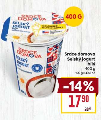 Srdce domova Selský jogurt bílý