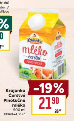 Krajanka Čerstvé Plnotučné mléko