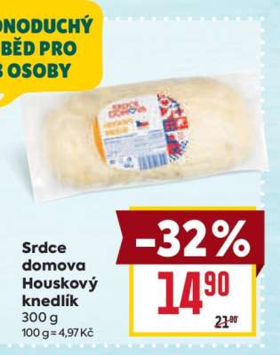 Srdce domova Houskový knedlík