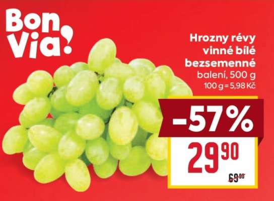 Hrozny révy vinné bílé bezsemenné