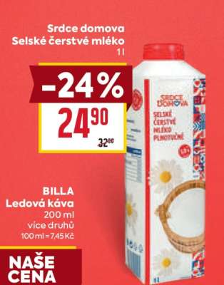 Srdce domova Selské čerstvé mléko