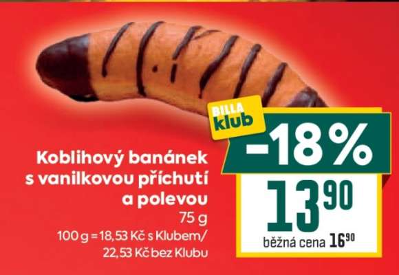 Koblihový banánek s vanilkovou příchutí a polevou