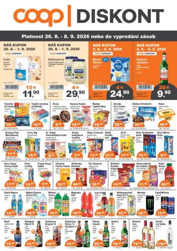 Leták coop DISKONT - 26.8.2026 - 8.9.2026.