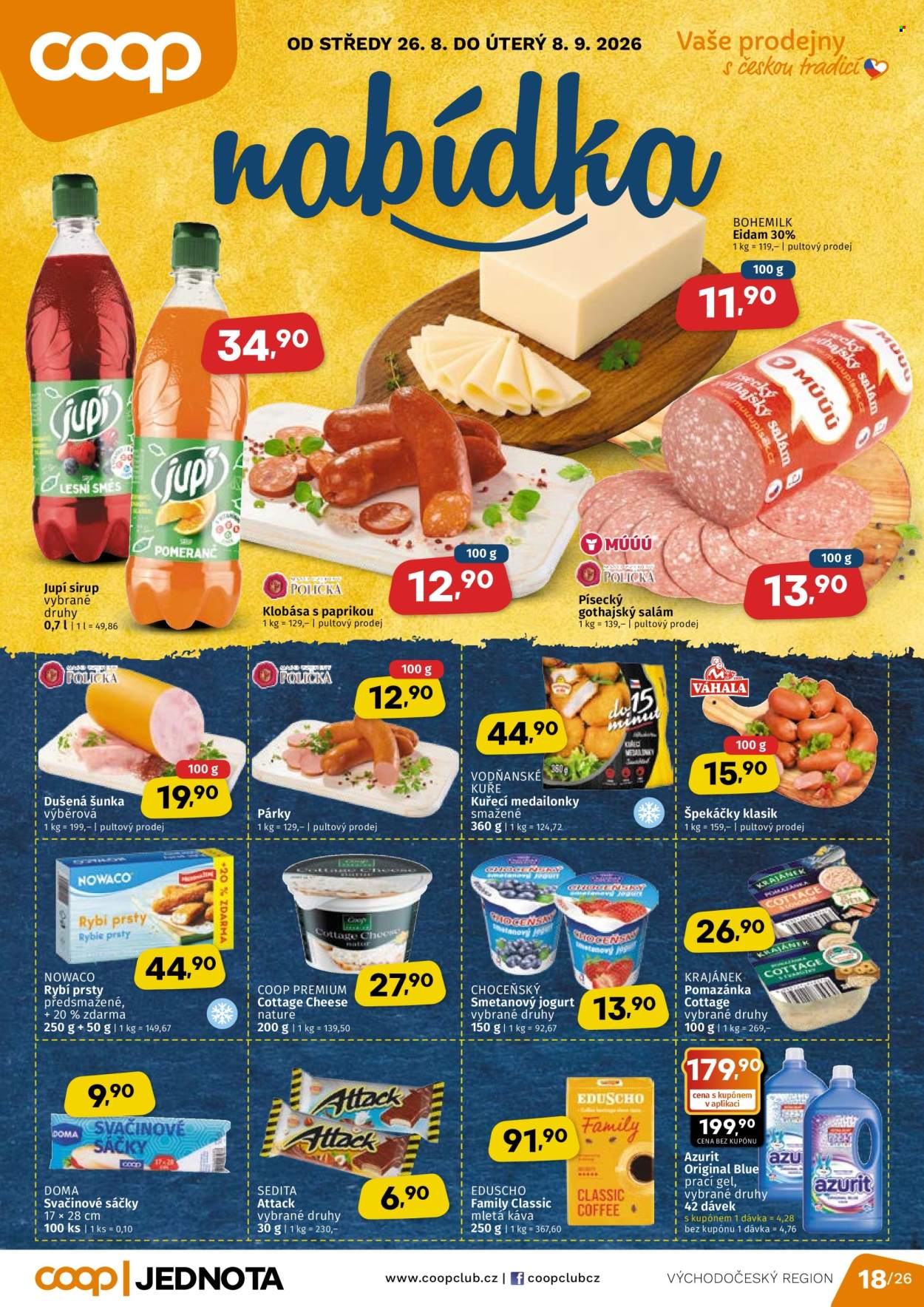 Leták coop JEDNOTA - 26.8.2026 - 8.9.2026. Strana 1