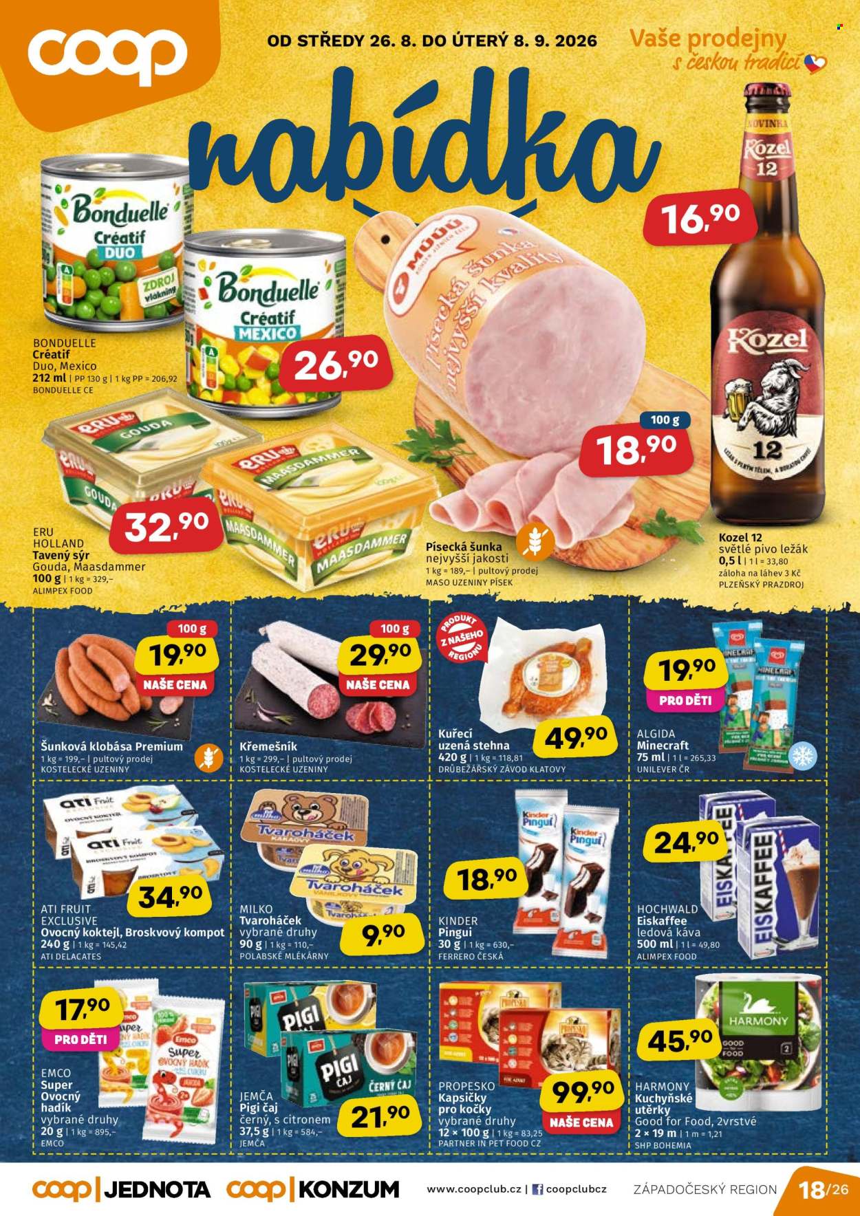 Leták coop JEDNOTA - 26.8.2026 - 8.9.2026. Strana 1