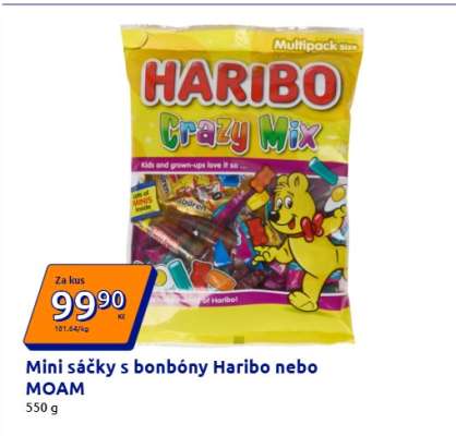 Mini sáčky s bonbóny Haribo nebo MOAM