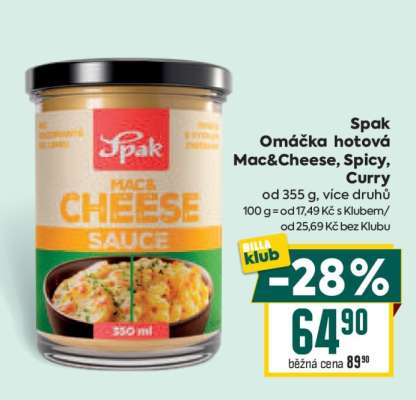 Spak Omáčka hotová Mac&Cheese, Spicy, Curry