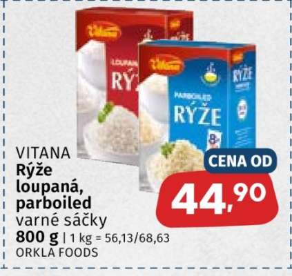 VITANA Rýže loupaná, parboiled varné sáčky