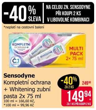 Sensodyne Kompletní ochrana + Whitening zubní pasta 2x 75 ml