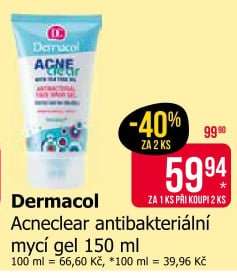 Dermacol Acneclear antibakteriální mycí gel 150 ml