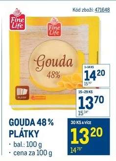 Gouda 48% plátky