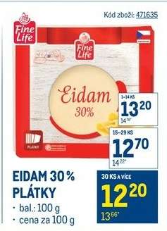 Eidam 30% plátky