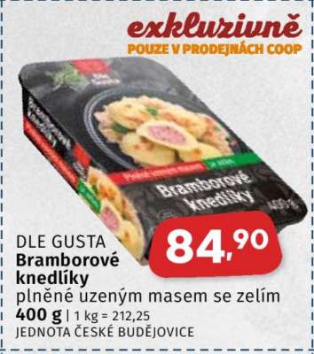 DLE GUSTA Bramborové knedlíky
