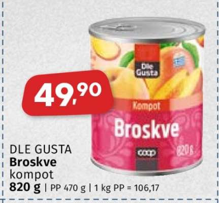 DLE GUSTA BROSKVE