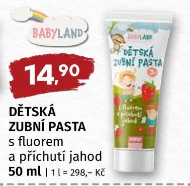 BABYLAND DĚTSKÁ ZUBNÍ PASTA