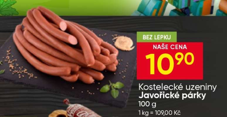 KOSTELECKÉ UZENINY JAVOŘICKÉ PÁRKY