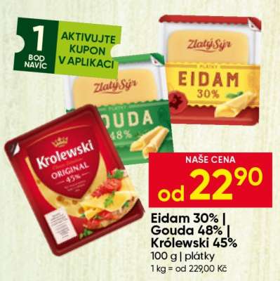 Eidam 30% | Gouda 48% | Królewski 45%