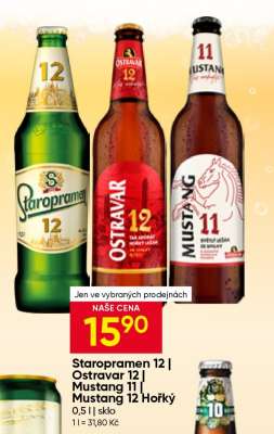 Staropramen 12, Ostravar 12, Mustang 11, Mustang 12 Hořký