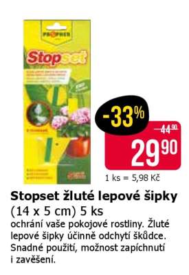 Stopset žluté lepové šipky