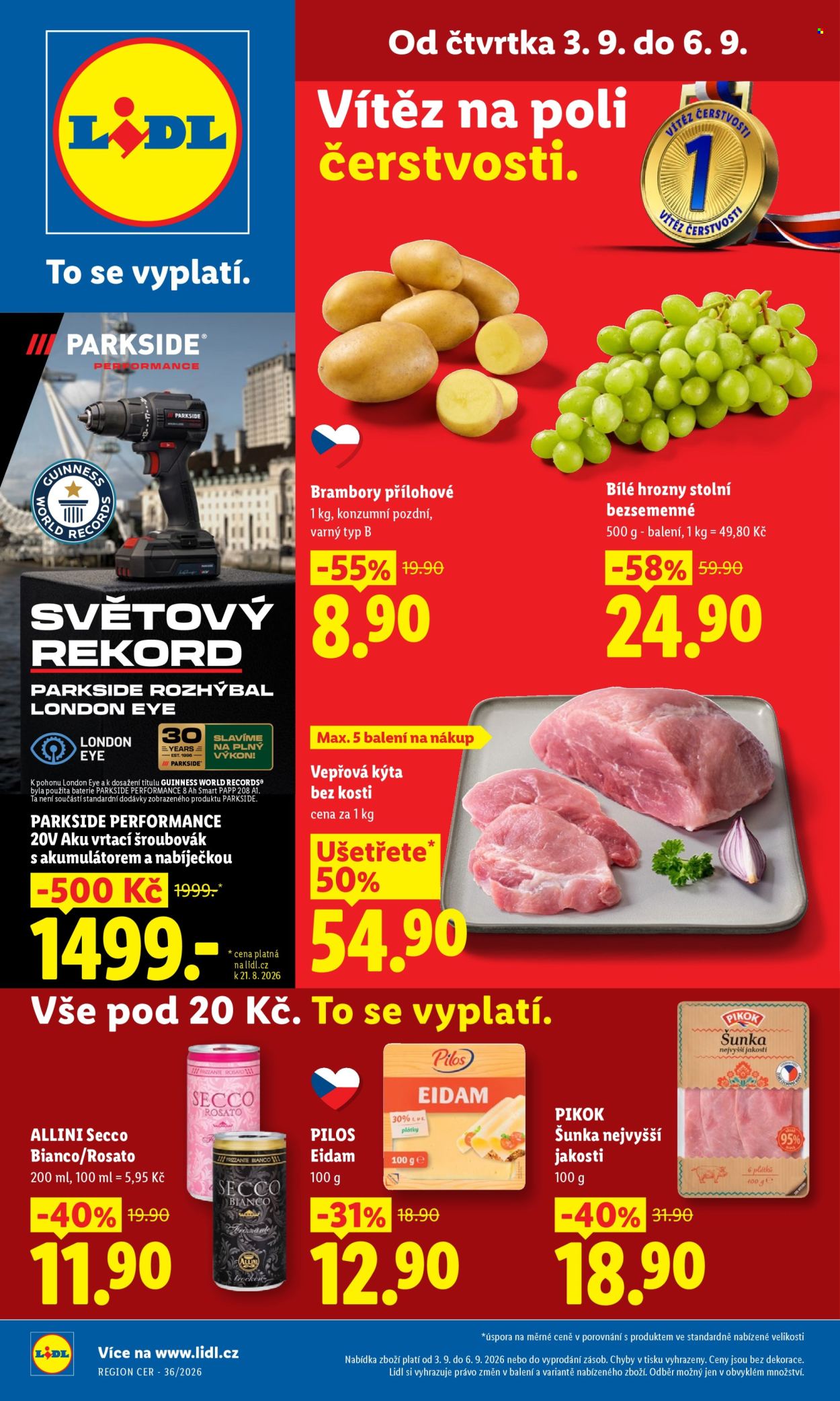 Leták Lidl - 3.9.2026 - 6.9.2026. Strana 1