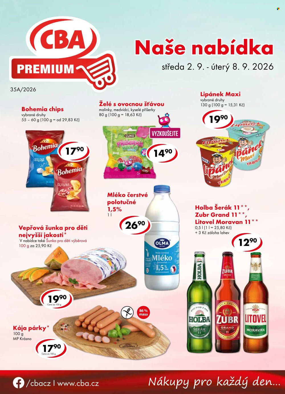 Leták CBA Premium - 2.9.2026 - 8.9.2026. Strana 1