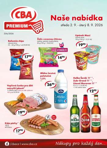 Leták CBA Premium - 2.9.2026 - 8.9.2026.