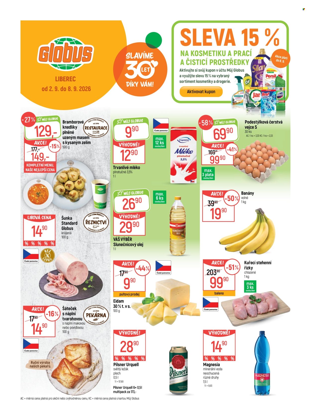 Leták Globus - 2.9.2026 - 8.9.2026. Strana 1
