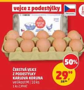 ČERSTVÁ VEJCE Z PODESTÝLKY KARLOVA KORUNA