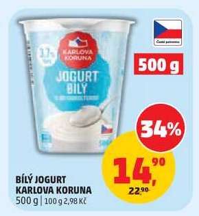 Bílý jogurt Karlova Koruna