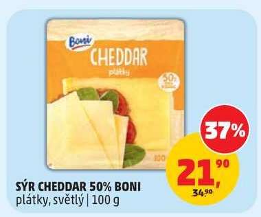 SÝR CHEDDAR 50% BONI