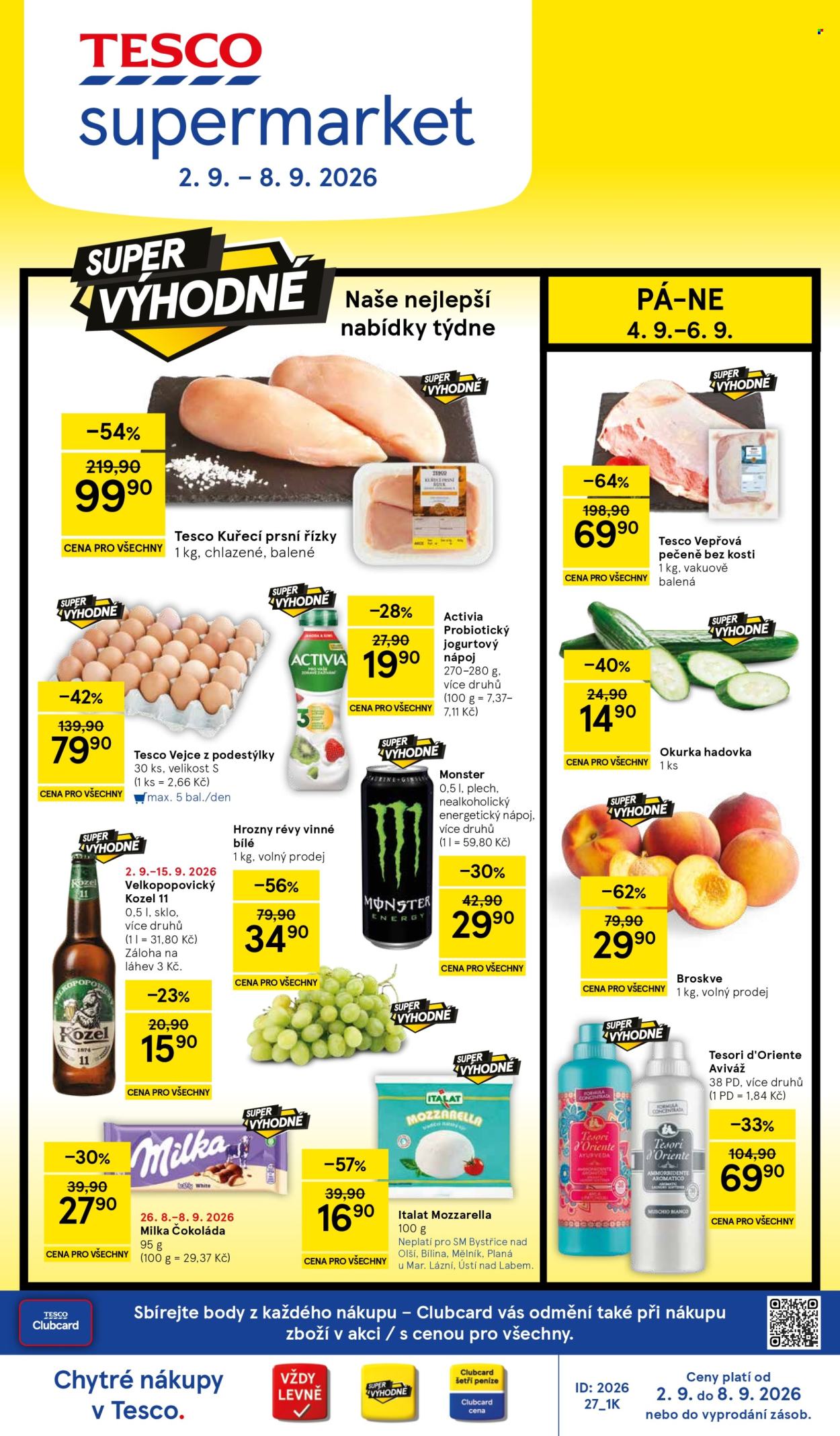 Leták TESCO supermarket - 2.9.2026 - 8.9.2026. Strana 1