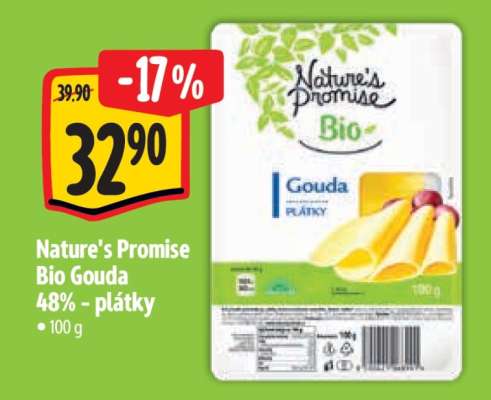 Nature's Promise Bio Gouda 48% plátky