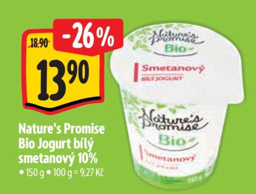 Nature's Promise Bio Jogurt bílý smetanový 10%