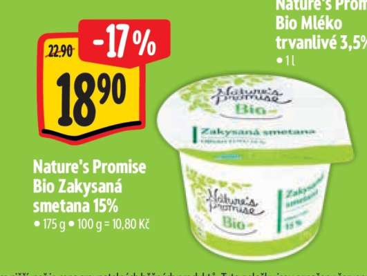 Nature’s Promise Bio Zakysaná smetana 15%