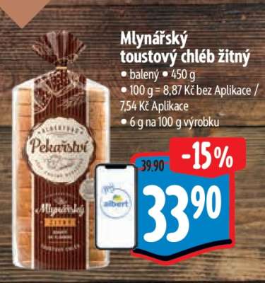 Mlynářský Toustový chléb žitný